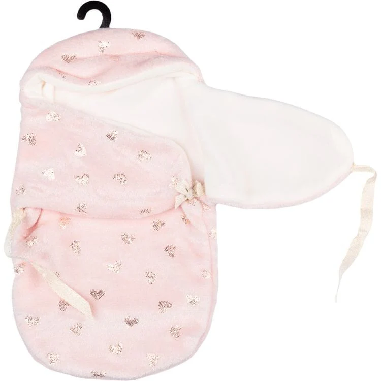 My FAO Doll Swaddle - Pink With Gold Hearts - Image 3