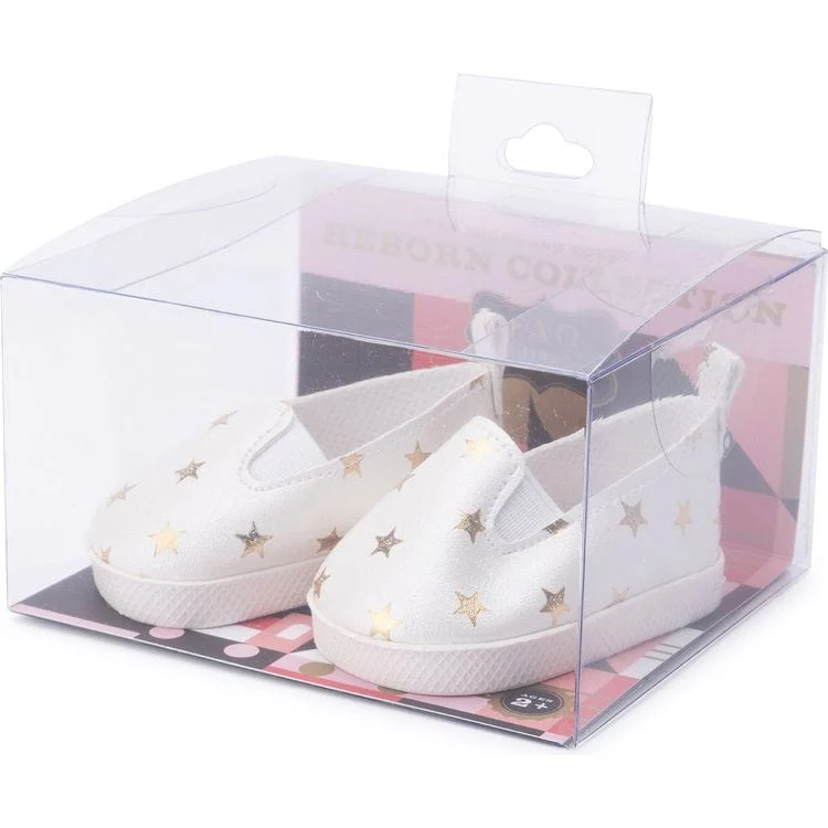 My FAO Doll White Shoes with Gold Stars - Image 2
