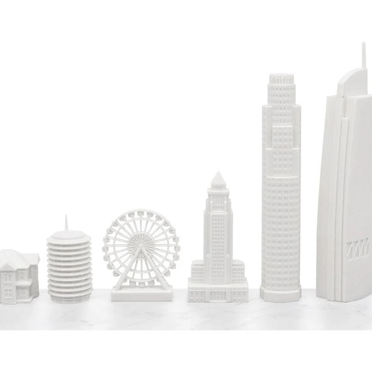 New York Versus Los Angeles Acrylic Chess Set with Marble Hatch Board - Image 3