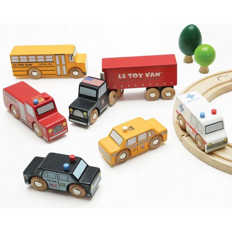 New York  Wood Toy Car Set - 7 Piece - Image 3