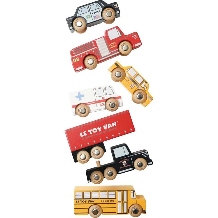 New York  Wood Toy Car Set - 7 Piece - Image 4