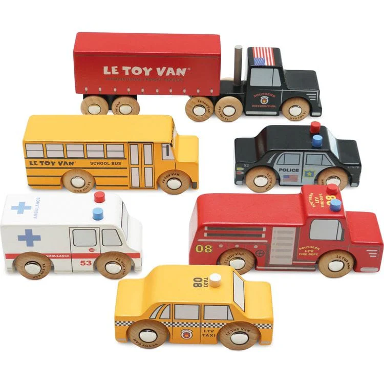 New York  Wood Toy Car Set - 7 Piece - Image 6