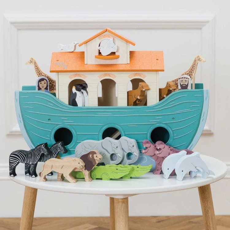 Noah’s Great Wooden Ark & Animals - 23 Pieces - Image 4