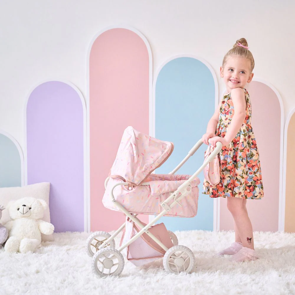 Olivia's Little World Confetti Doll Classic Stroller with Removable Bassinet - Image 2