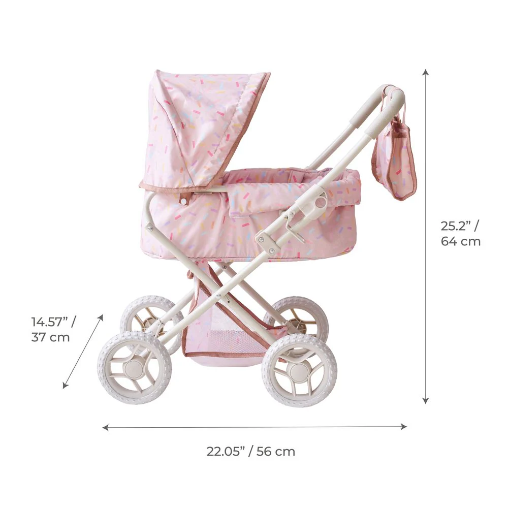Olivia's Little World Confetti Doll Classic Stroller with Removable Bassinet - Image 7