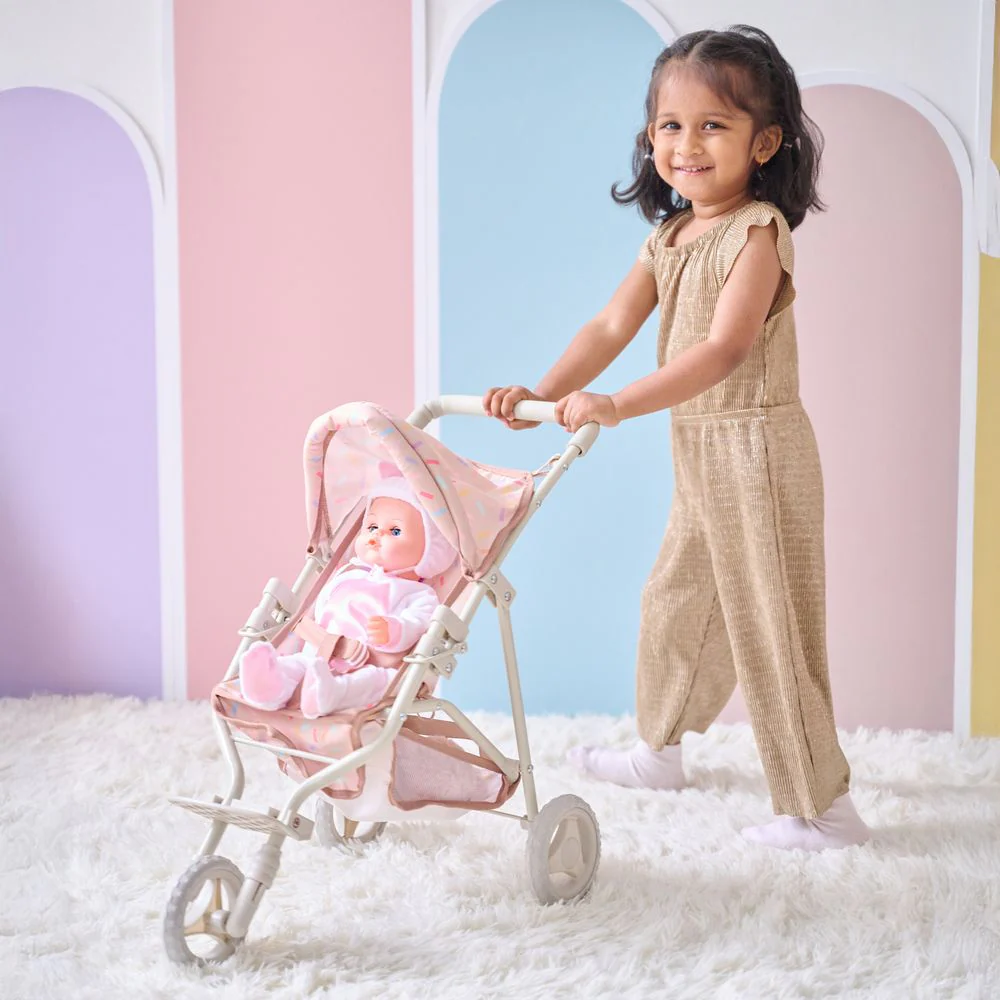 Olivia's Little World Confetti Doll Jogging Stroller with Retractable Canopy - Image 2