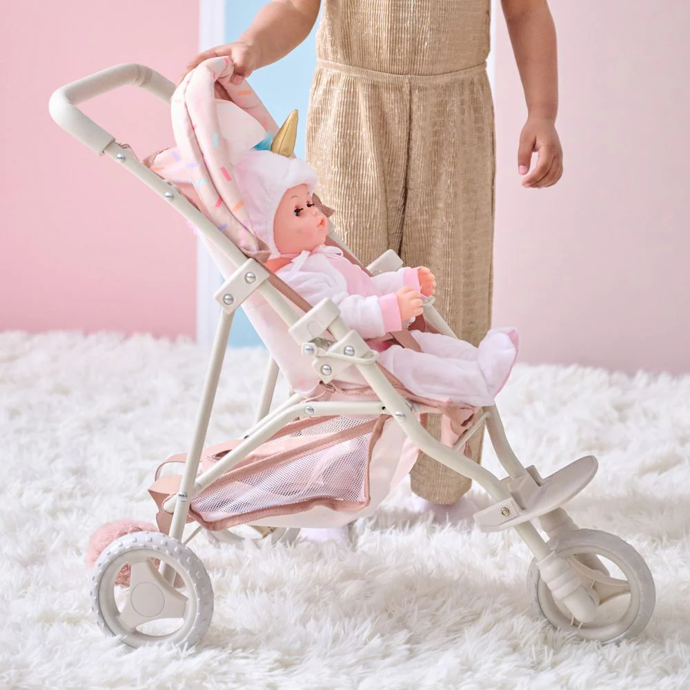 Olivia's Little World Confetti Doll Jogging Stroller with Retractable Canopy - Image 3