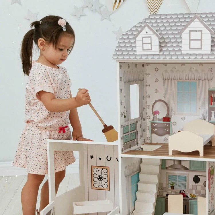 Dreamland Farm House Dollhouse - White / Grey - Image 8