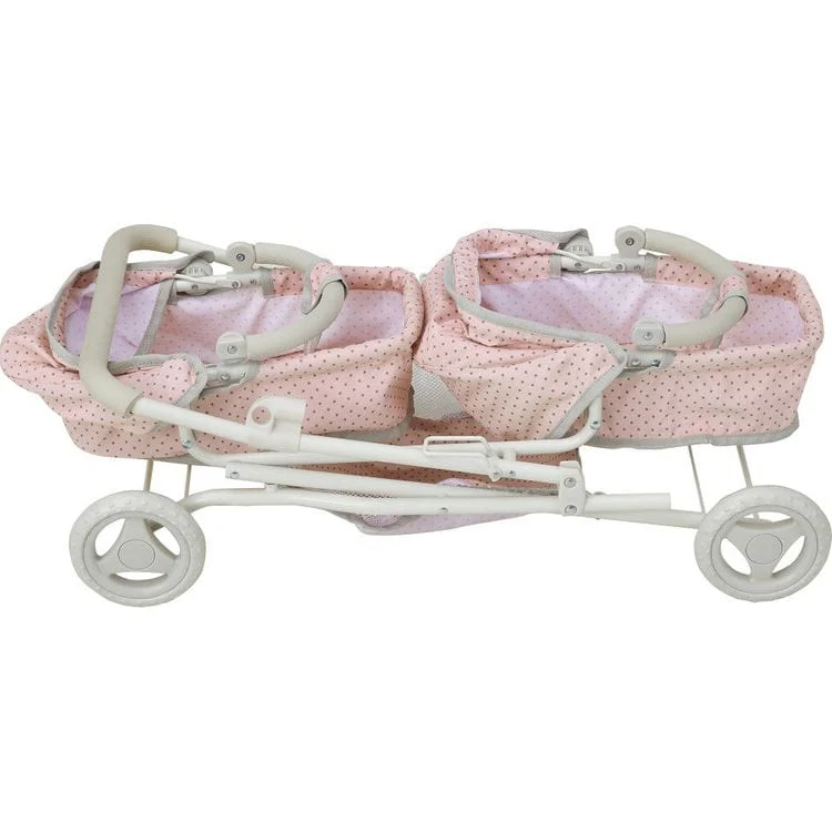 Olivia's Little World Polka Dot Princess Baby Doll Twin Bassinet Stroller - Image 10
