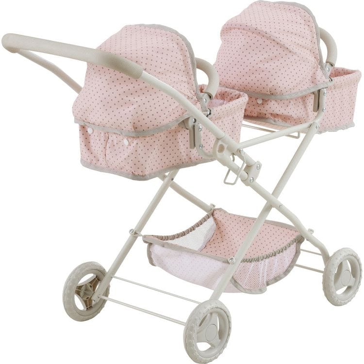 Olivia's Little World Polka Dot Princess Baby Doll Twin Bassinet Stroller - Image 2