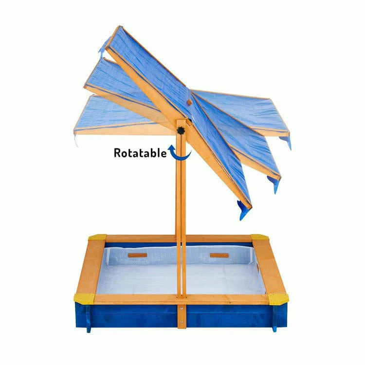 Outdoor Summer Sand Box - Wood / Blue - Image 5