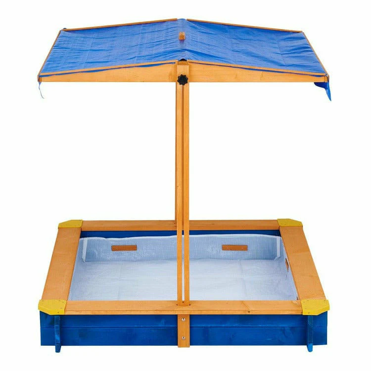 Outdoor Summer Sand Box - Wood / Blue - Image 9