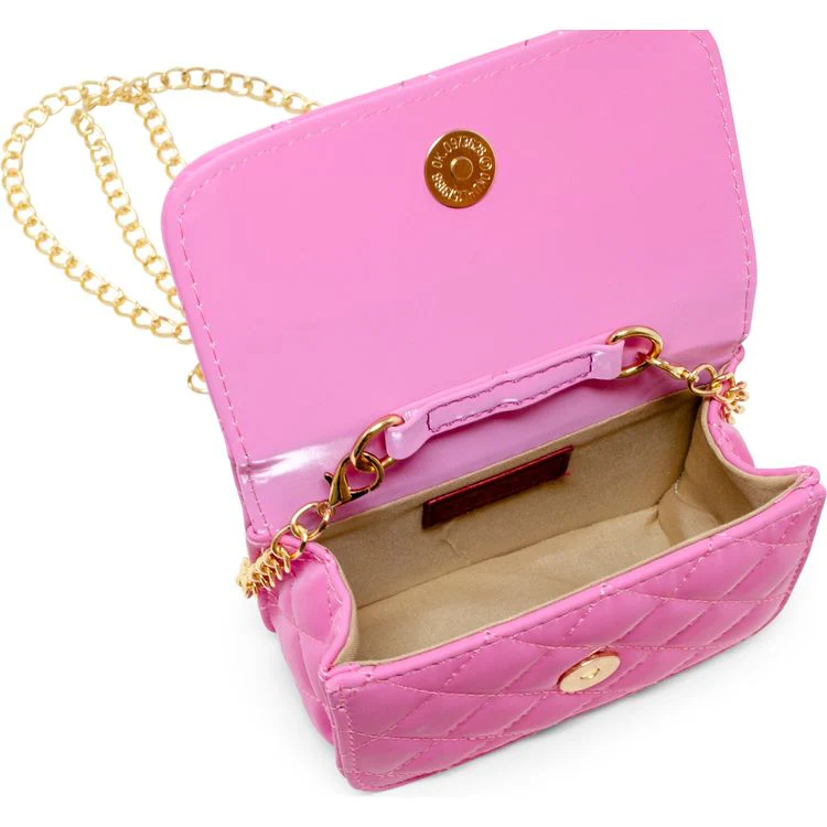 Pearl Handle Message Charm Handbag - Hot Pink - Image 5