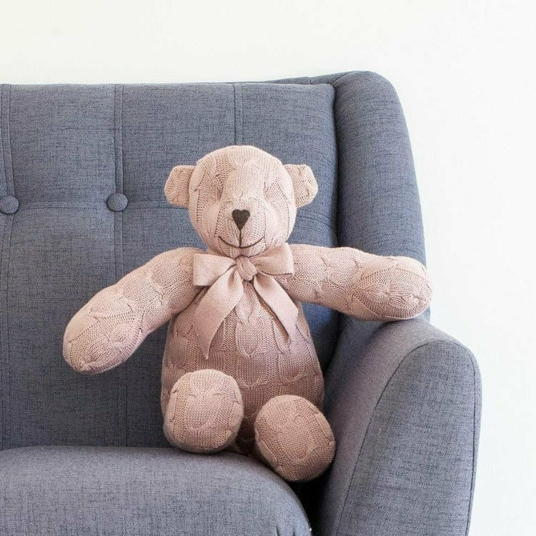 Rose Cable Knit Plush Teddy Bear - Image 2