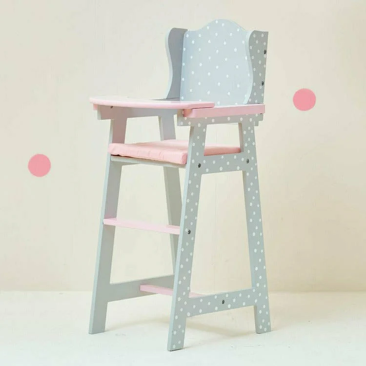 Polka Dots Princess Baby Doll High Chair - Grey - Image 3