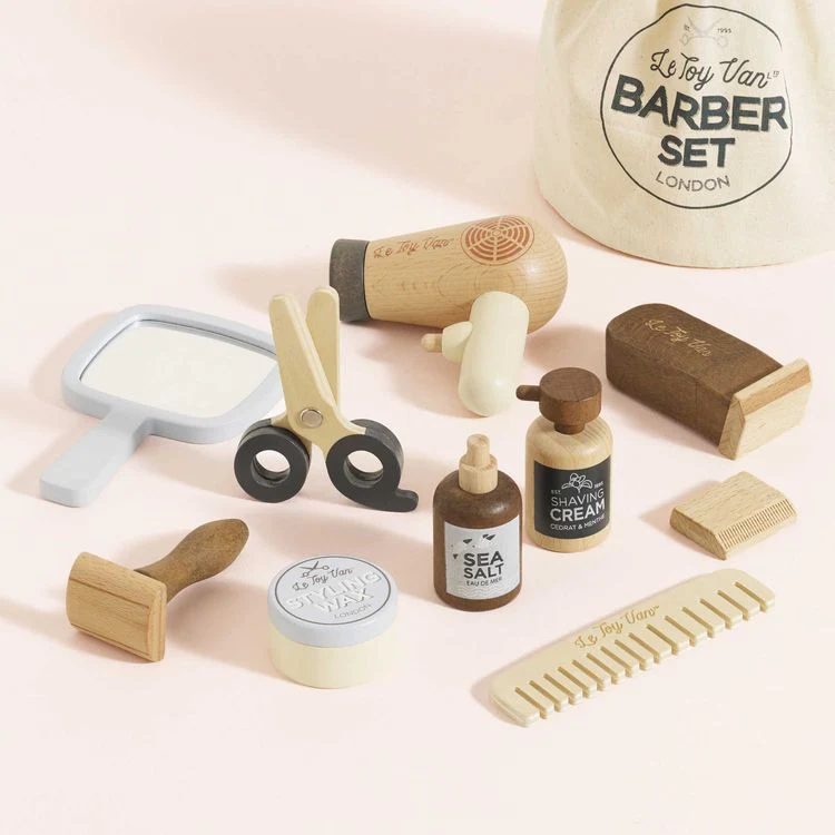 Pretend Play Wooden Hairdresser & Barber Kit - 12 Pieces - Image 5