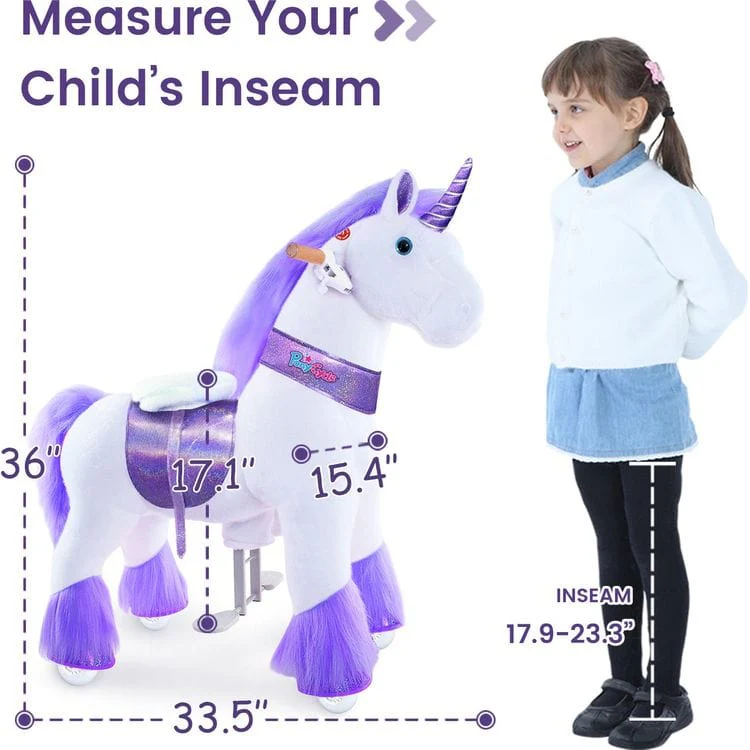 Purple Model U Ride-On Unicorn - 4-7 Years - Image 3