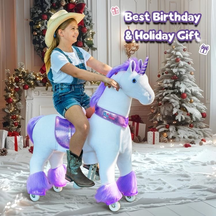 Purple Model U Ride-On Unicorn - 7+ Years - Image 2