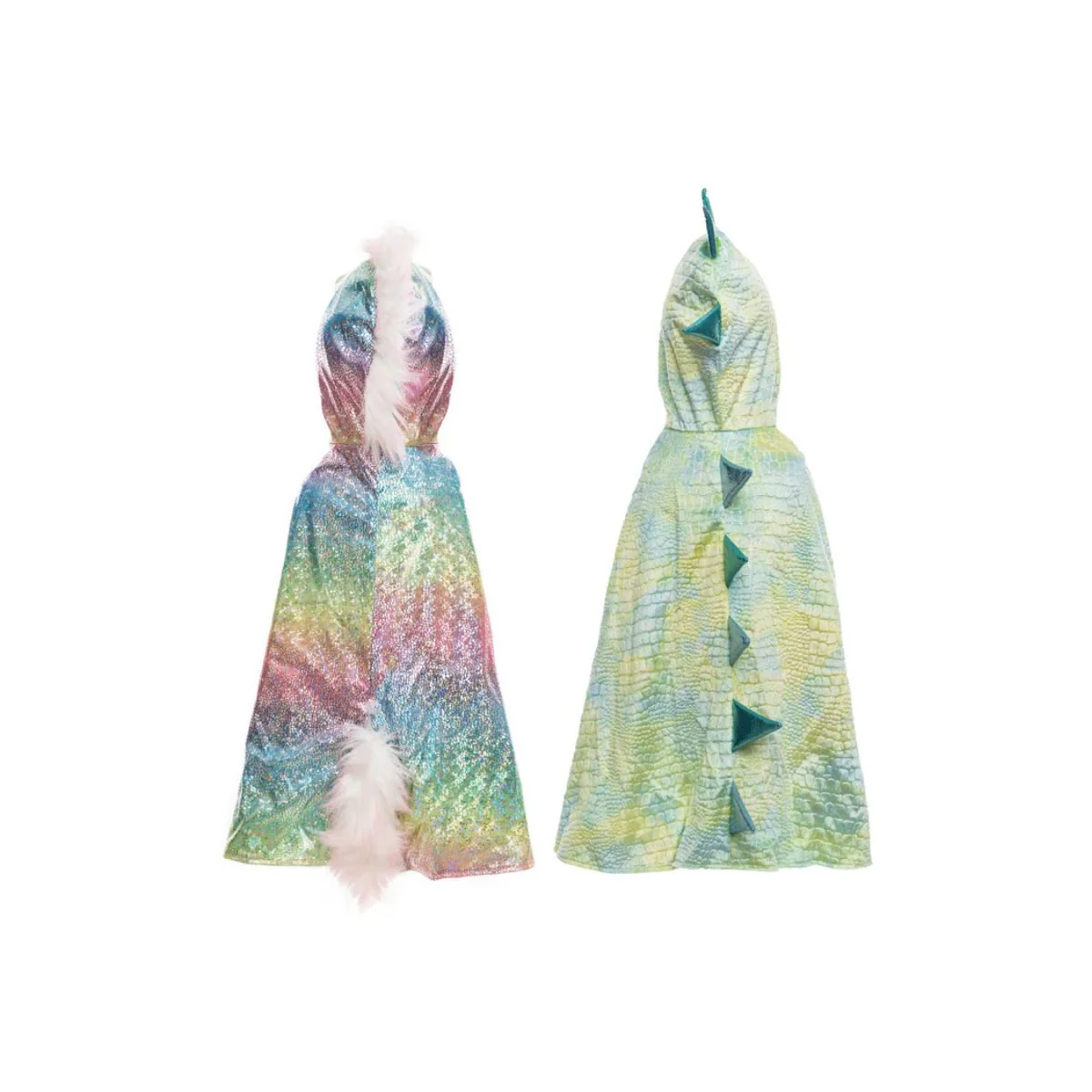 Rainbow Reversible Unicorn Dragon Cape - Size 5-6 Years