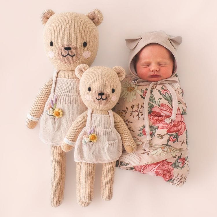 Regular 20" Goldie the Honey Bear Hand-Knit Doll - Image 2