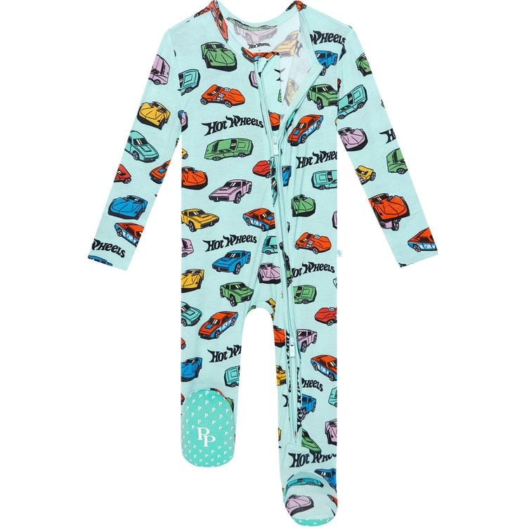 Retro Hot Wheels - Footie Zippered One Piece - Image 4