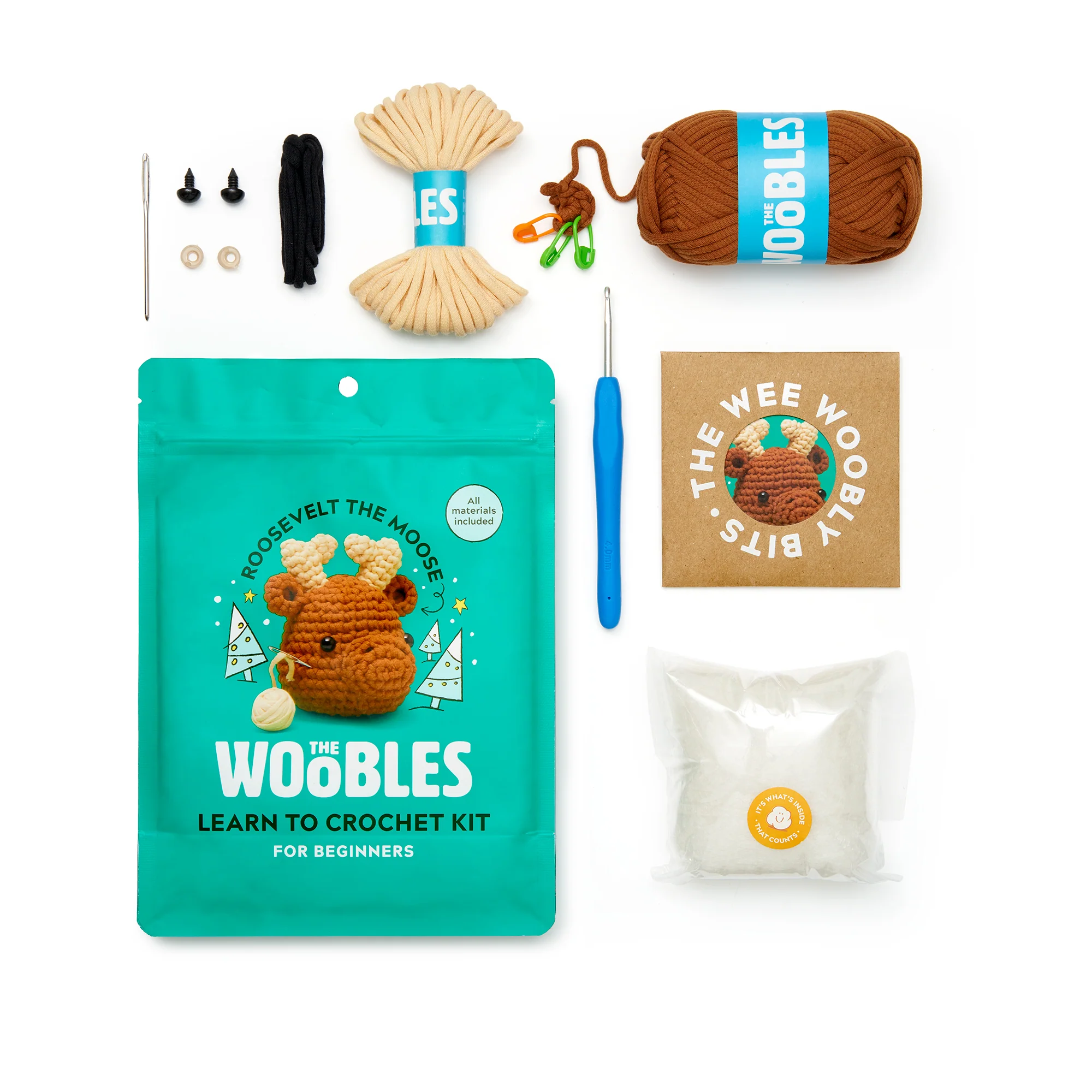 Roosevelt the Moose Learn to Crochet Kit - Image 3
