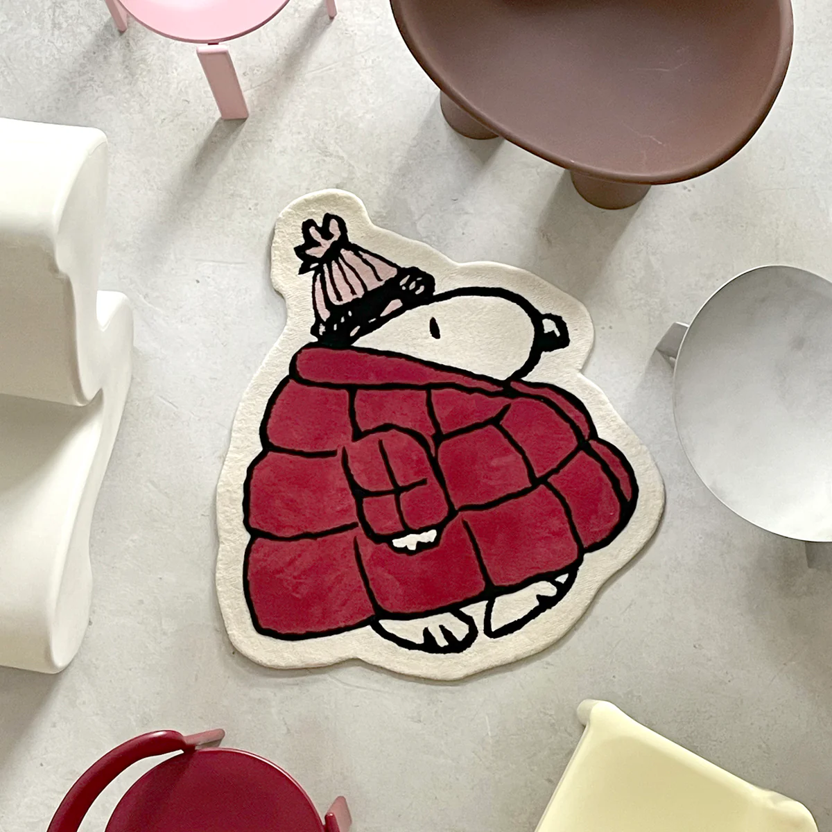 Snoopy Puffer Jacket Rug - Red - Image 3