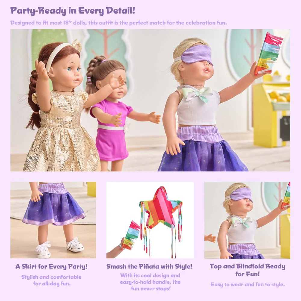 Sophia's 18'' Doll Piñata Birthday Party Outfit Set - Image 6