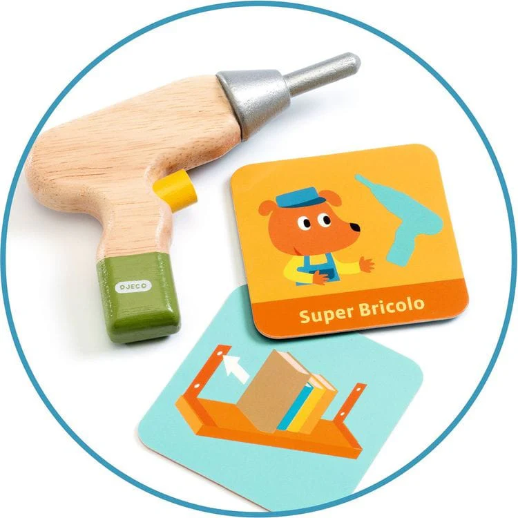 Super Bricolo Pretend Play Wooden Toolbox - Image 3