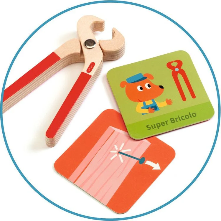 Super Bricolo Pretend Play Wooden Toolbox - Image 4
