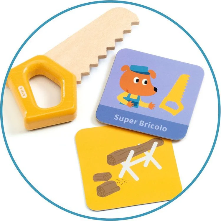 Super Bricolo Pretend Play Wooden Toolbox - Image 5