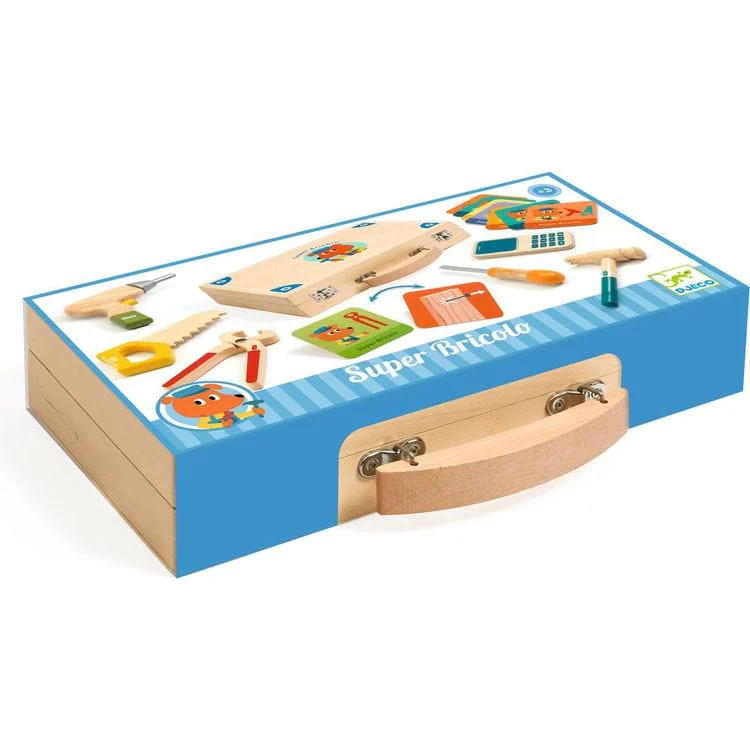 Super Bricolo Pretend Play Wooden Toolbox - Image 6