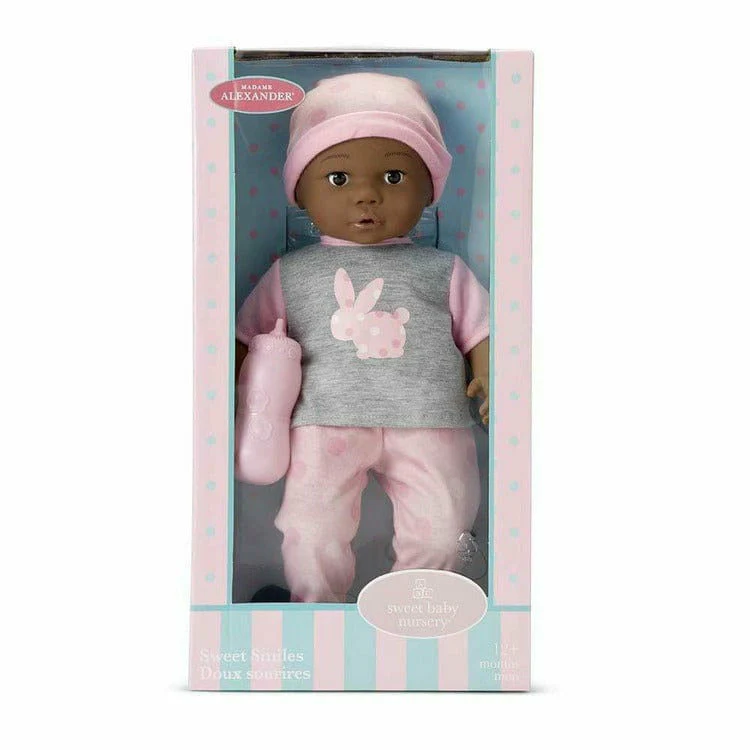 Sweet Smiles Baby Doll - Pink Outfit with Dark Skin Tone - Image 3