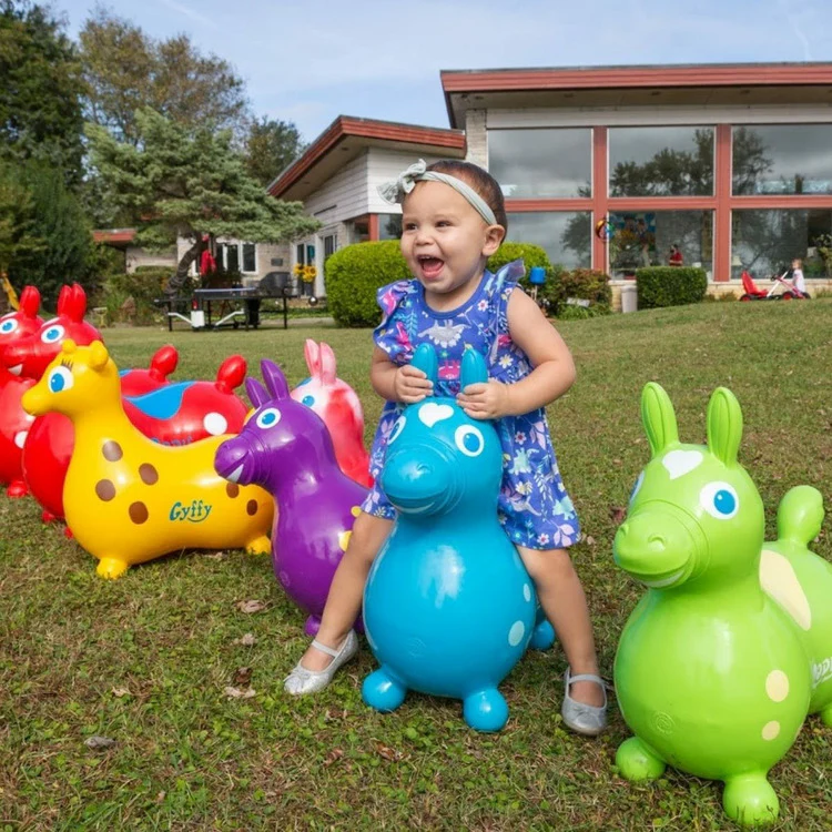 Teal Rody Horse Inflatable Bouncer Ride-on - Image 2