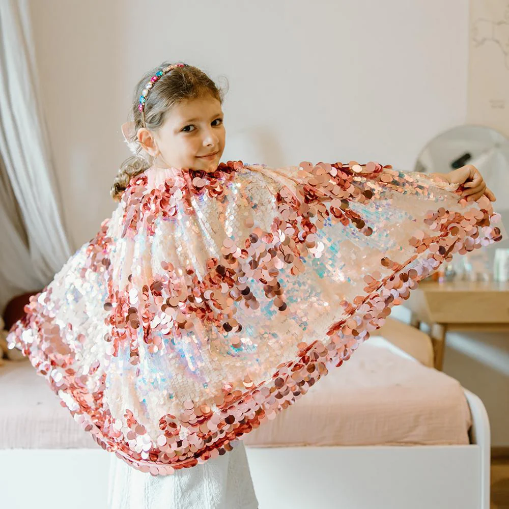 The 5th Avenue Pink Pailette Cape - Size 4-6 Years - Image 2