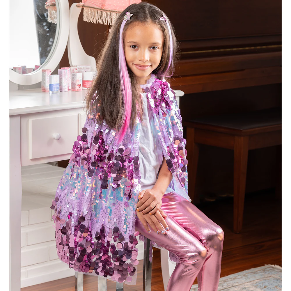The 5th Avenue Purple Pailette Cape - Size 4-6 Years - Image 2