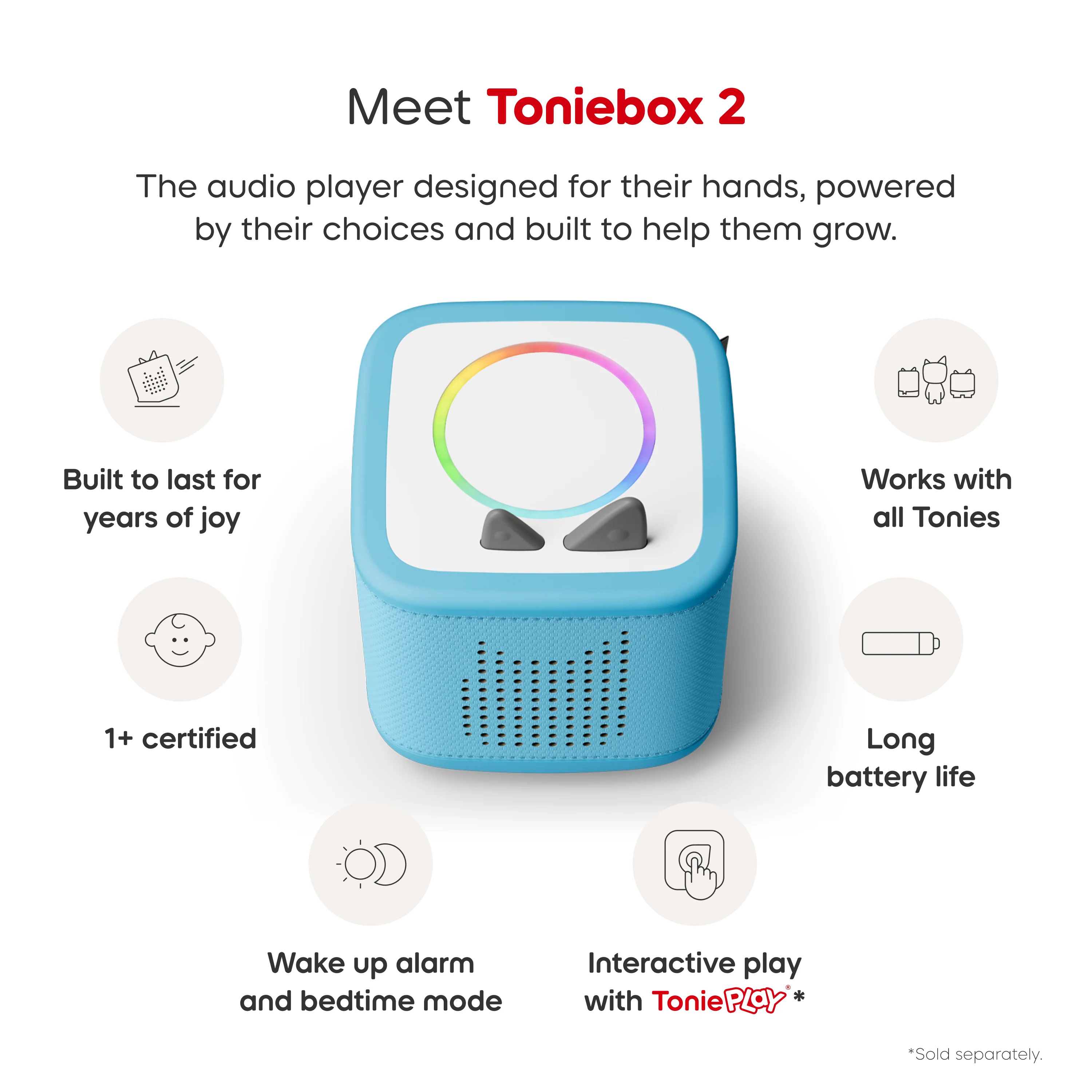 Tonies Ms. Rachel Toniebox 2 Starter Set - Sky Blue - Image 4