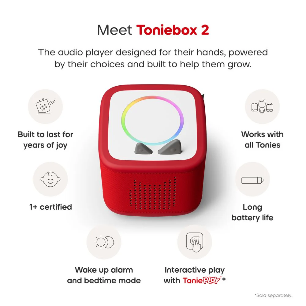 Tonies Playtime Puppy Toniebox 2 Starter Set - Sunset Red - Image 4
