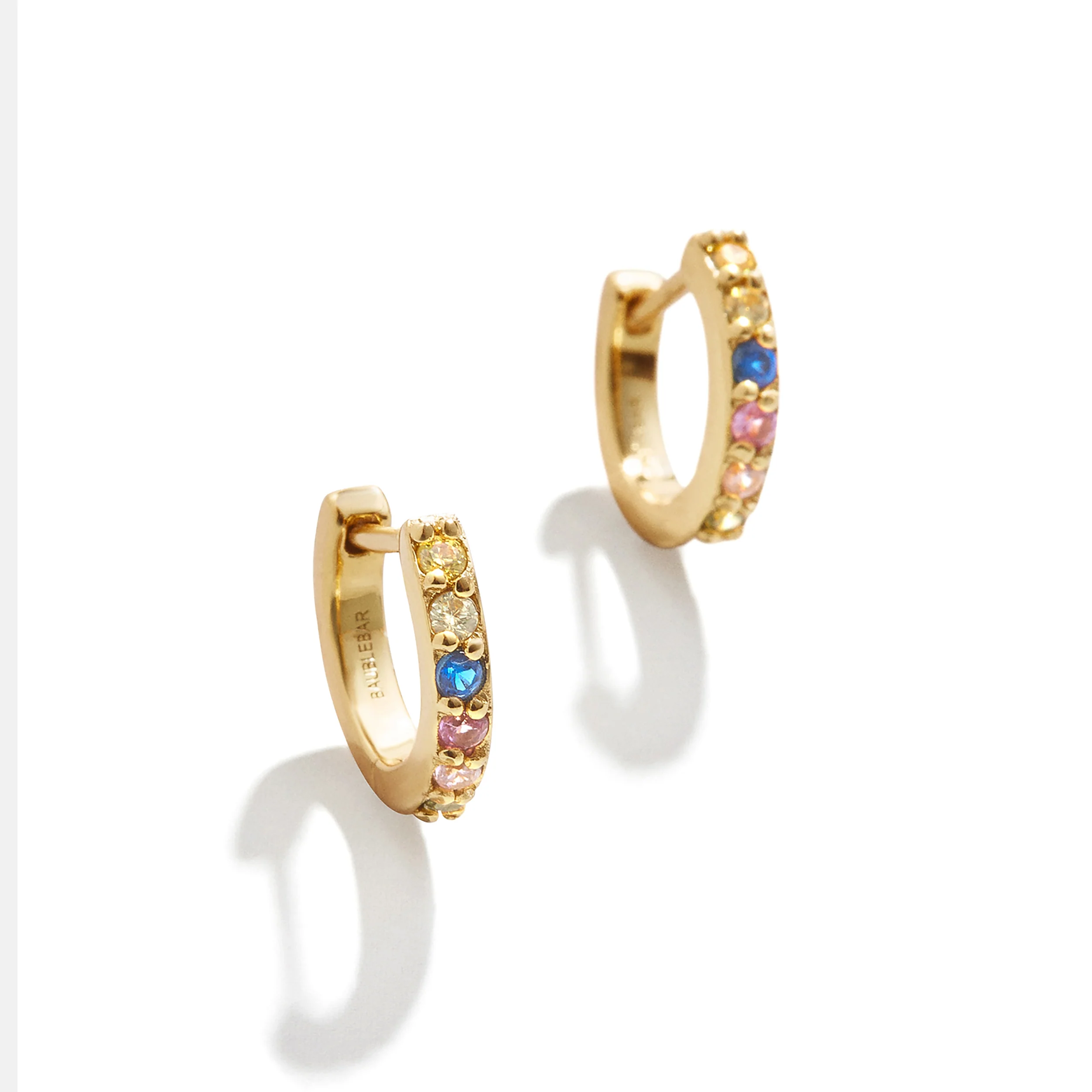 Tori 18K Gold Kids' Rainbow Huggie Hoop Earrings