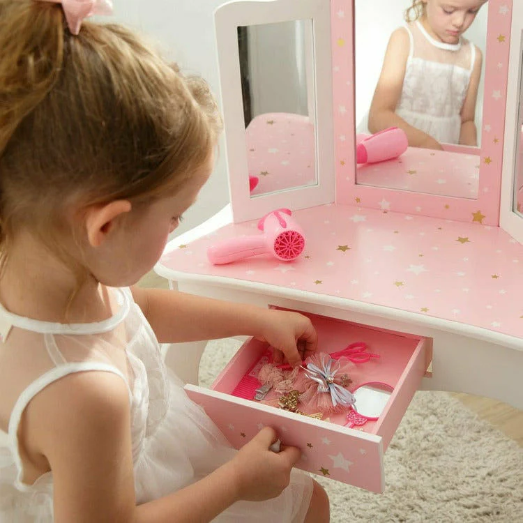 Fashion Twinkle Star Gisele Vanity Set - Pink/White - Image 3