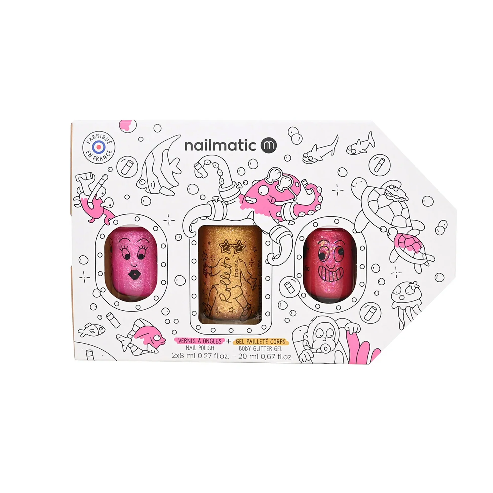 Underwater Exploration Nail Polish Set with Body Glitter Gel