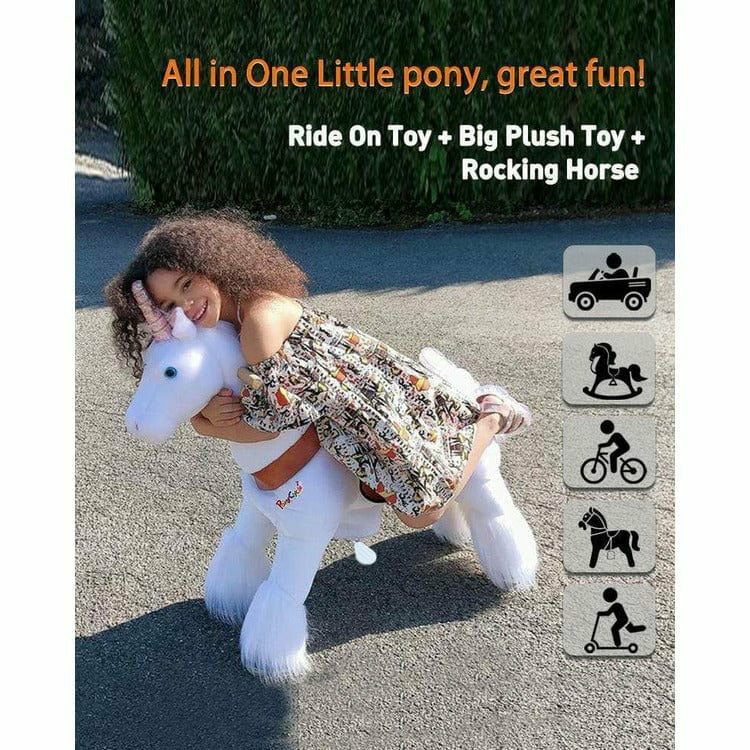 White Model U Ride-On Unicorn - 3-4 Years - Image 3