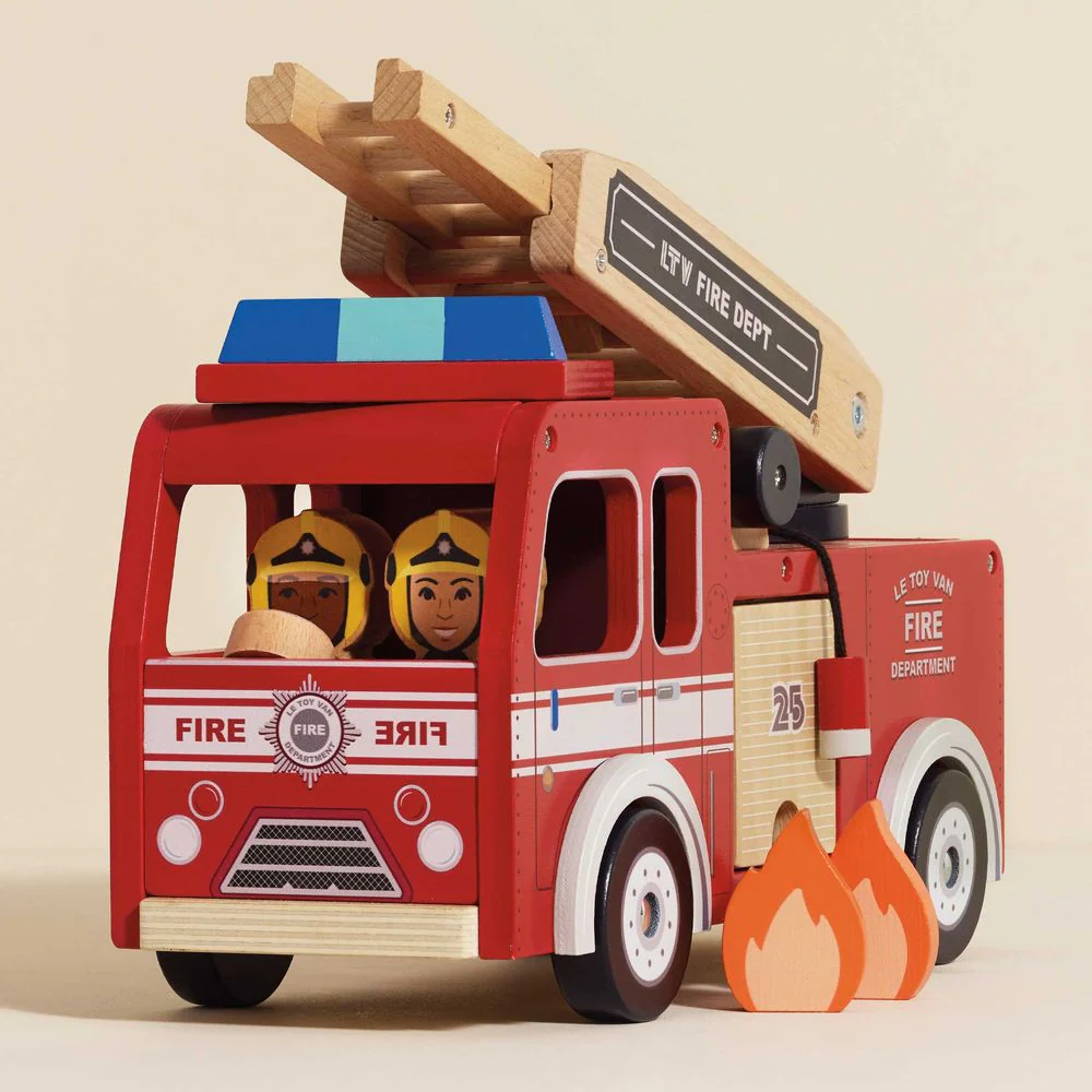 Wood Fire Engine with Firefighters - Image 2