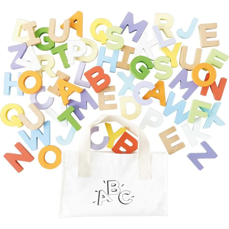 Wooden Alphabet Set & Bag - 60 Letters