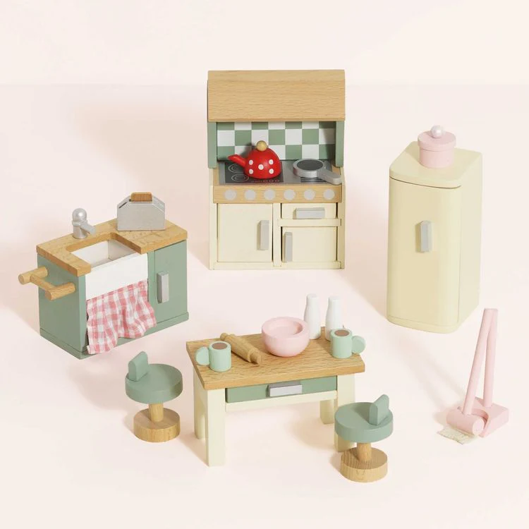 Wooden Dollhouse 20 Piece Kitchen Furniture Set - Image 2