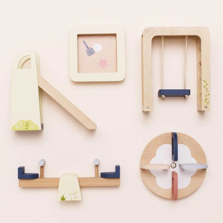 5-Piece Wooden Dollhouse Outdoor Play Set - Image 5