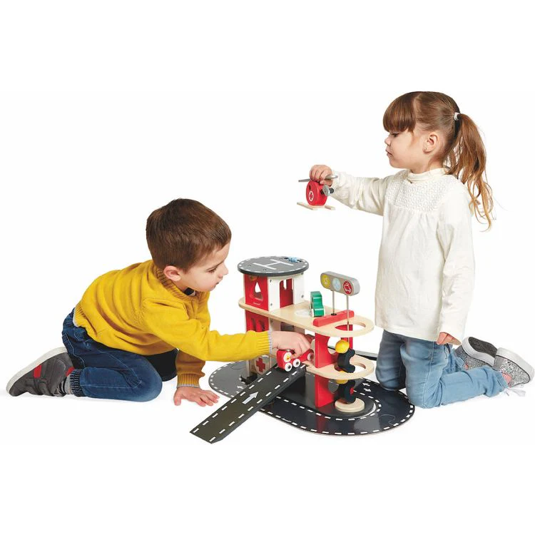 Wooden Fire Station Playset - Image 2