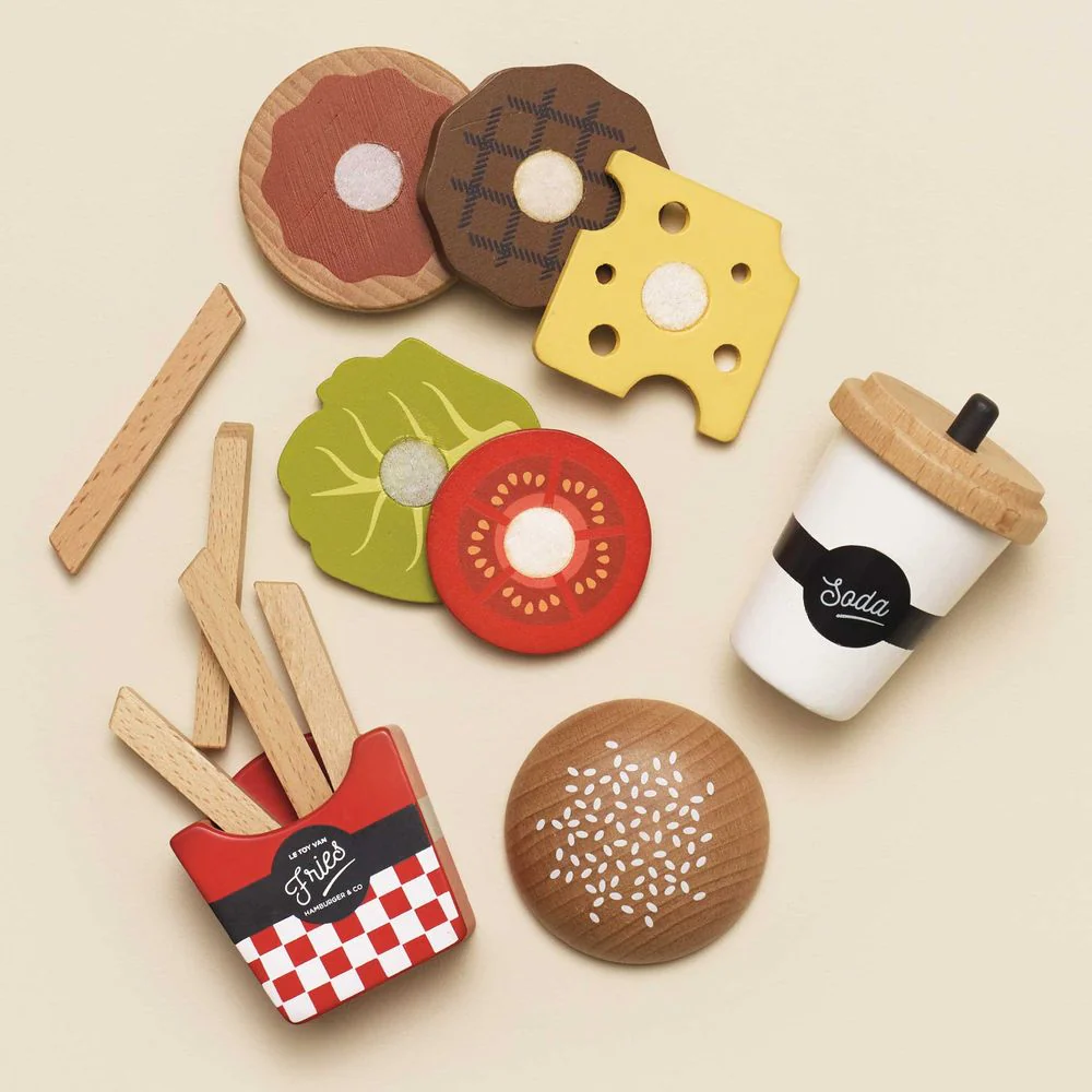 Wooden Gourmet Hamburger Set - Image 5