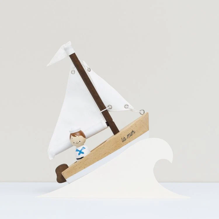 Wooden Sailing Boat & Captain - Image 4