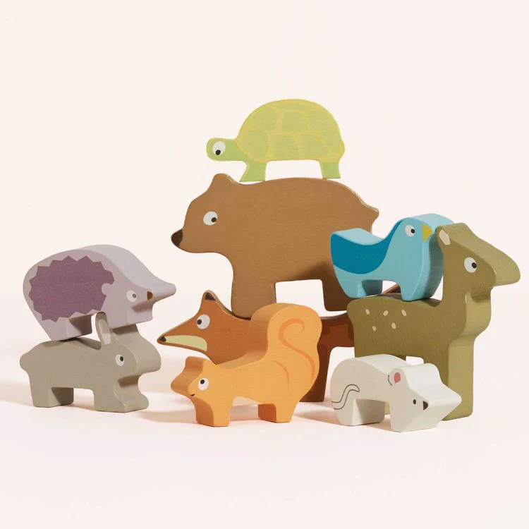 Woodland Stacking Forest Animals & Bag - 10 Pieces - Image 2